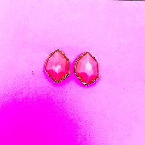 Pink Jade Stone Earrings